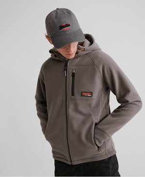 Superdry Polar Fleece Cipzár Férfi Kapucnis Pulóver Szürke | BHERW2753